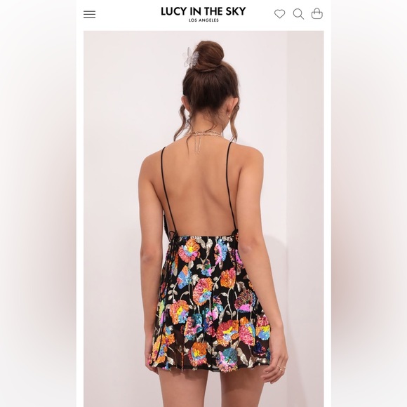 Lucy in the Sky sequin black romper - Picture 2 of 5